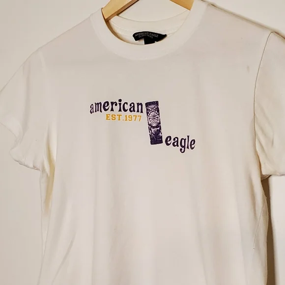 Purple and Yellow Tiki Graphic AE T-Shirt - Picture 4 of 7